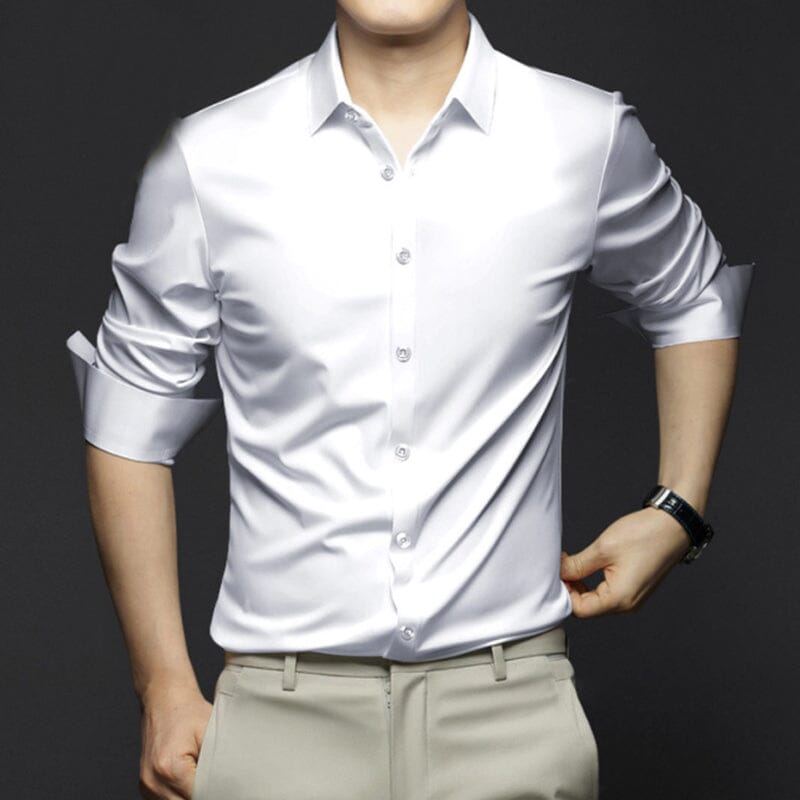 Camisa Social Manga Longa de Seda